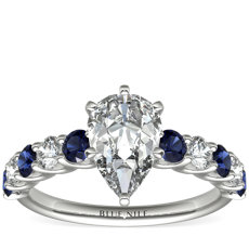 Luna Sapphire and Diamond Engagement Ring in Platinum